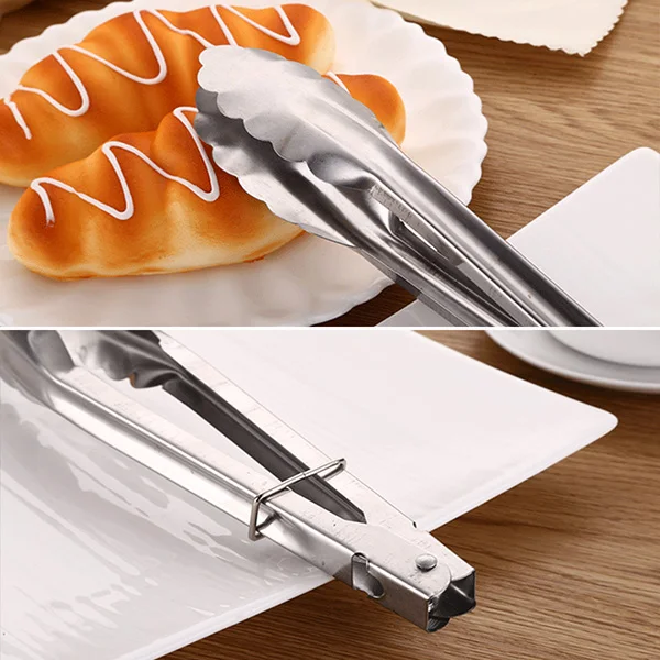 1 Pcs Stainless Steel BBQ Tongs Meat Food Clip Barbecue Tools Kitchen Cooking Clip Clamp PAK55