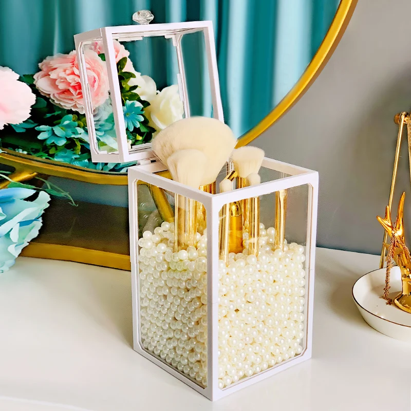 Белая стеклянная Пыленепроницаемая откидная крышка для губной помады Женский