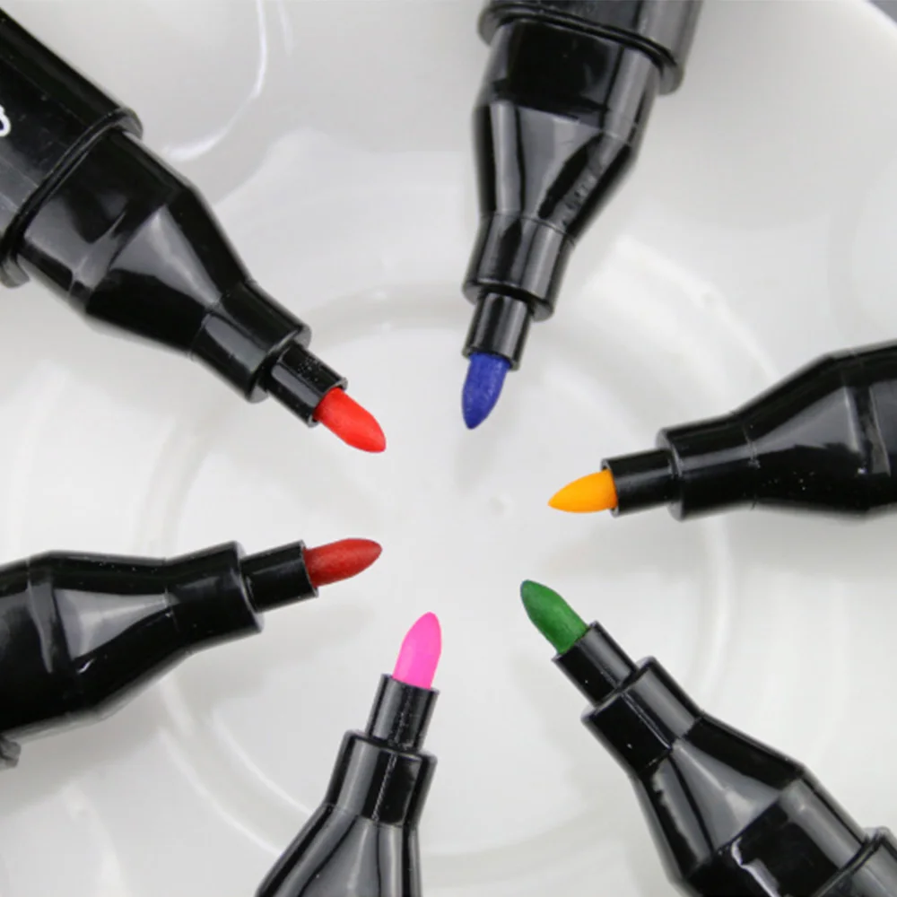 

40Pcs Colors Artist Sketch Markers Broad and Fine Nibs Mark Pen Classic Design Basic