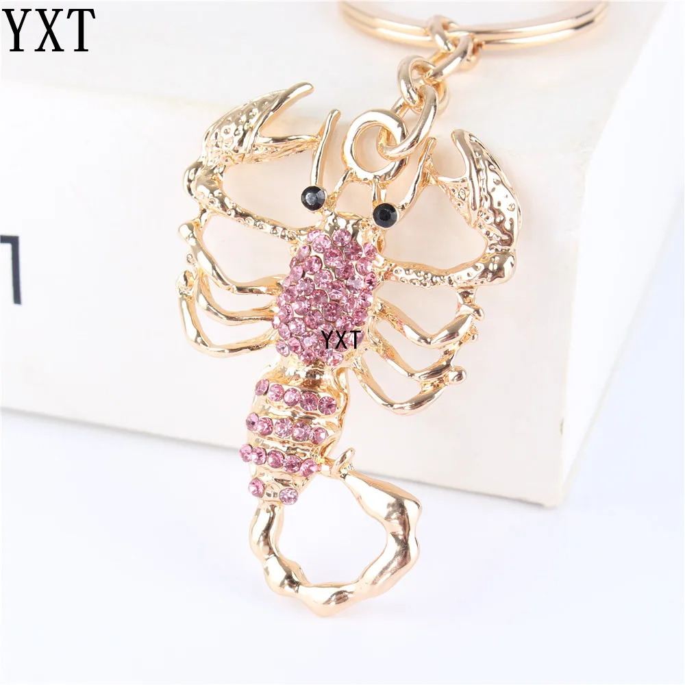 

Pink Scorpion Crystal Charm Purse Handbag Car Key Ring Chain Party Wedding Birthday Creative Friend Lover Gift