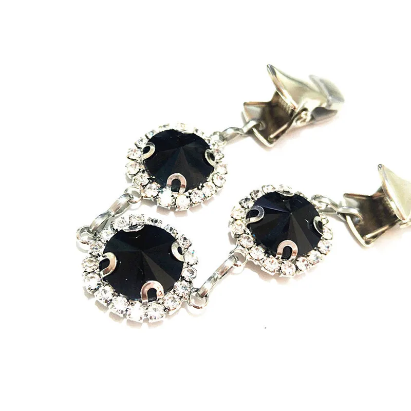 Черный круглый кристаллический горный хрусталь плащ накидка застежка для женщин