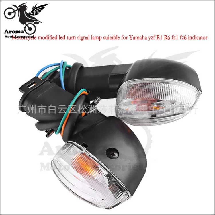 Прозрачный 3 цвета pro moto rbike аксессуары moto индикатор мигалка Янтарный Для yamaha YZF R1 R6 FZ1 FZ6 поворотник мотоциклетный мигающий - Цвет: Прозрачный