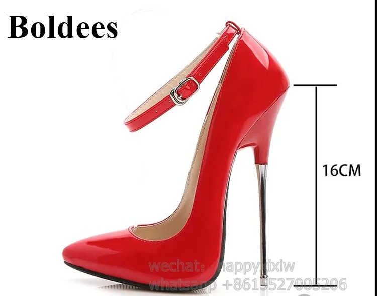 

Discount Factory Price Women Pointed Toe 16cm High Heeled Slip On Dress Shoes Super High Heel Night Club Pumps Plus size 35 to 4