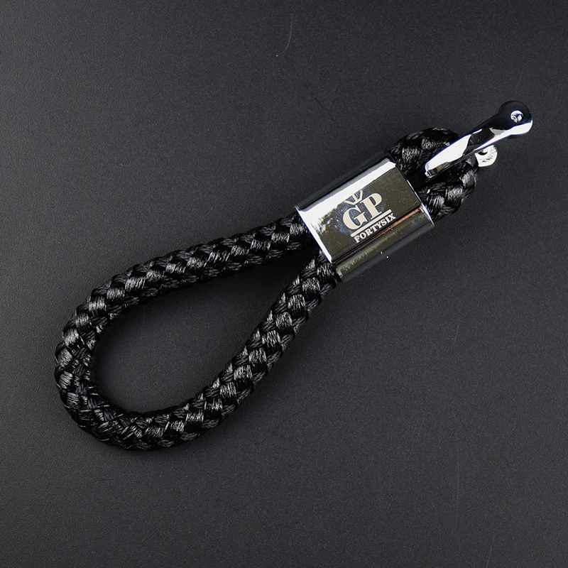 GPFORTYSIX металлический + Pu кожаный автомобильный брелок Плетеный держатель для