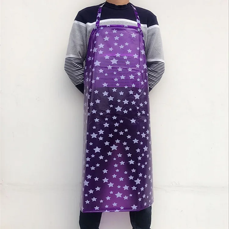 

Waterproof transparent apron thickening kitchen canteen aquatic factory female simple long and durable