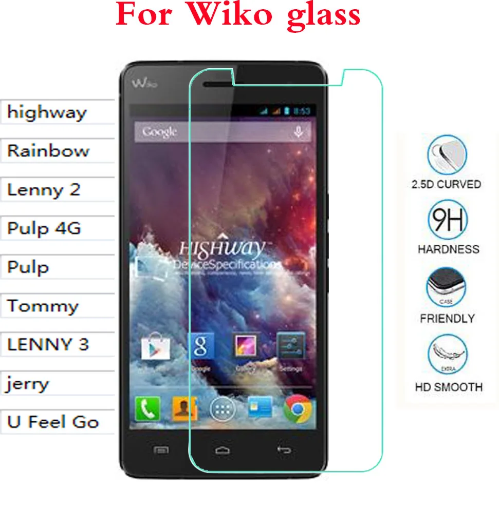 Закаленное стекло для Wiko highway Rainbow Lenny 2 Pulp 4G LENNY 3 Tommy jerry U Feel Go Защитная пленка