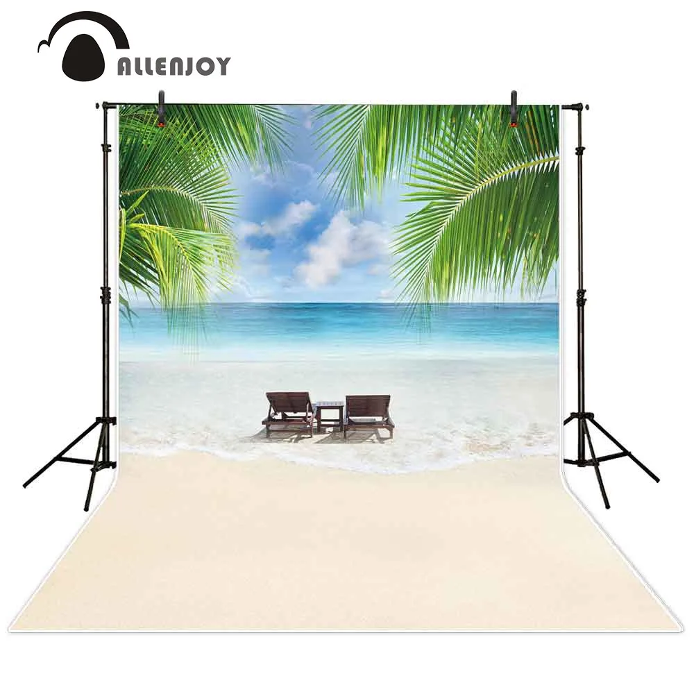 Фон для фотосъемки Allenjoy лето пляж пальма стул Фотофон фотозона фон | Электроника