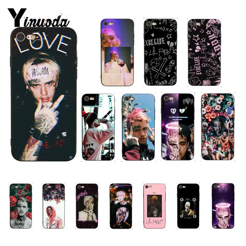 Yinuoda Lil Peep Bo черный мягкий чехол из ТПУ для iPhone 8 7 6 6S Plus X XS MAX 5 5S SE XR 10 Fundas