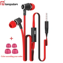 Original Langsdom JM21 JV23 earphones with Microphone Super Bass Earphone Headset For iphone xiaomi huawei Phone earphone Wired