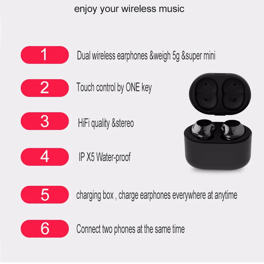Наушники вкладыши TWS Bluetooth 5 0 наушники беспроводные мини близнецы гарнитура с