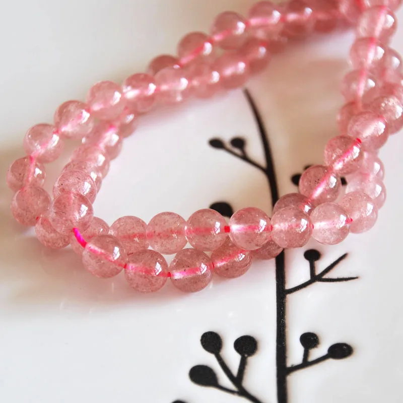 Круглые свободные шарики из натурального кварца клубники 10 шт./лот 6 мм 8 для