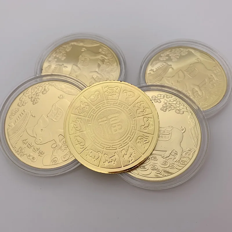 2019 Fu Pig памятная монета новый год свиньи поставляет деньги монеты китайская