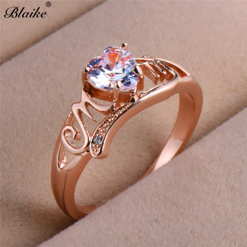 Новинка 2019 кольца Blaike с белым/фиолетовым Цирконом для женщин на день матери