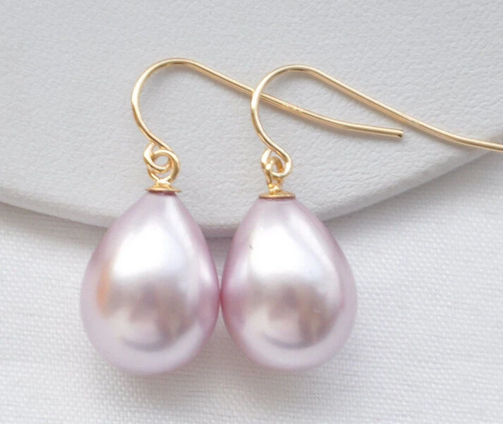 AA # z5187 WOW 12 16 мм фиолетовые капельные жемчужные висячие серьги|dangle earrings|pearl dangle
