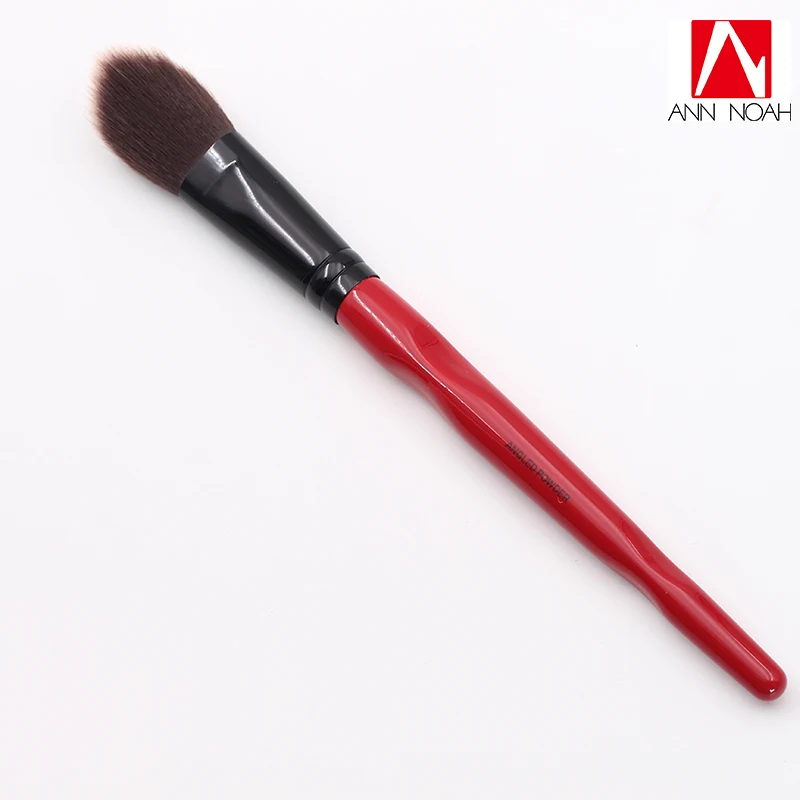

New Limited Quantity Red Body Curve Plastic long Handle Soft Synthetic Large Angled Powder Brush