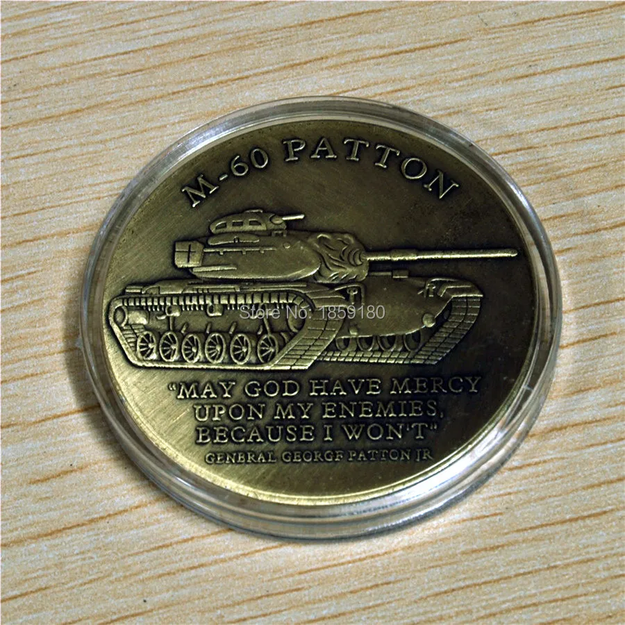 

M-60 Patton tank antiqued Bronze challenge coin, 10pcs/lot free shipping