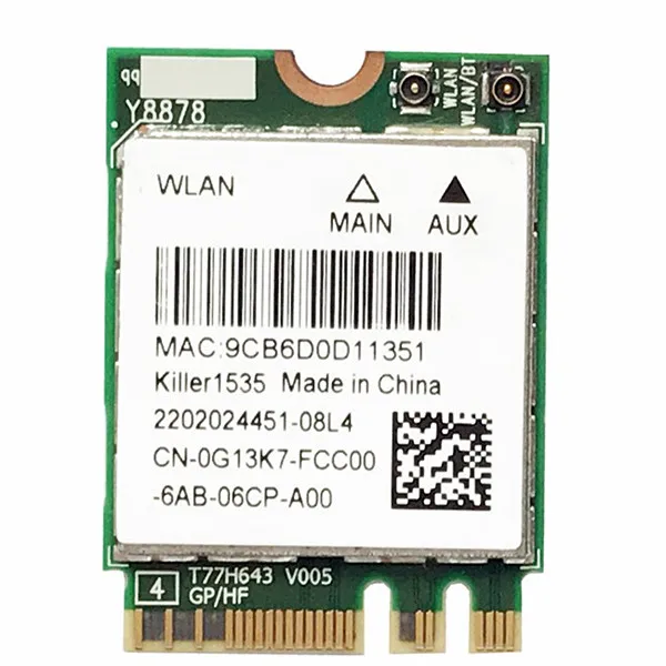 Killer 1535 867 Мбит/с killer1535 bluetooth 4 1 NGFF M.2 WiFi сетевая карта для