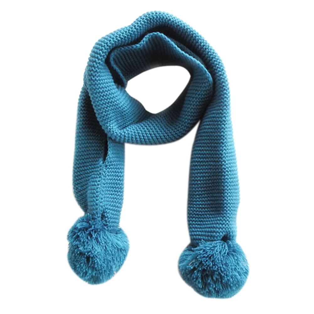 Winter Kids Baby Double Ball Scarf Girl Scarves Hot Boy Necklace Knitted For 2-6 Years 4 Colours | Детская одежда и обувь