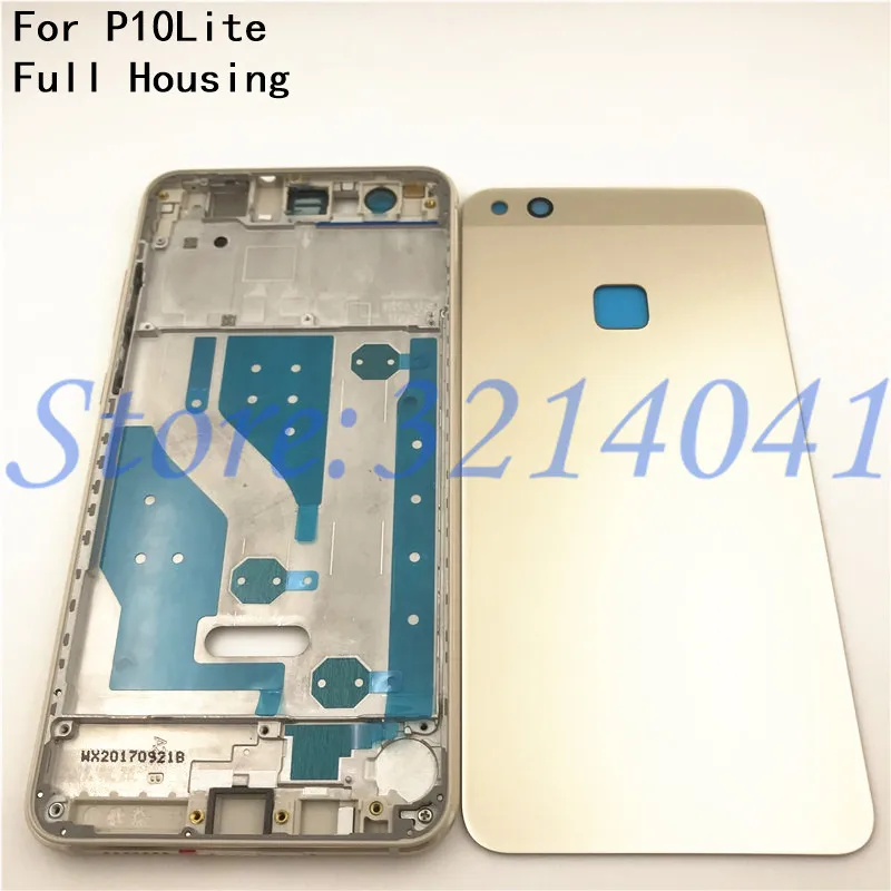 Полный корпус для Huawei P10 Lite ЖК передняя рамка + стеклянная задняя крышка