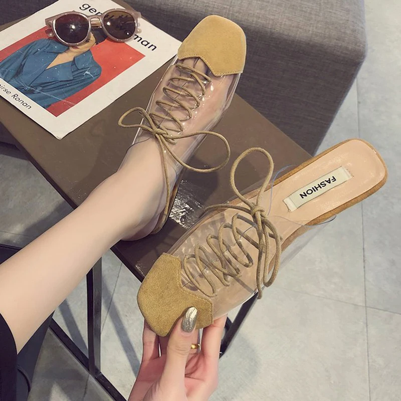 Брендовая Летняя женская прозрачная обувь с эффектом скраба прозрачные сандалии