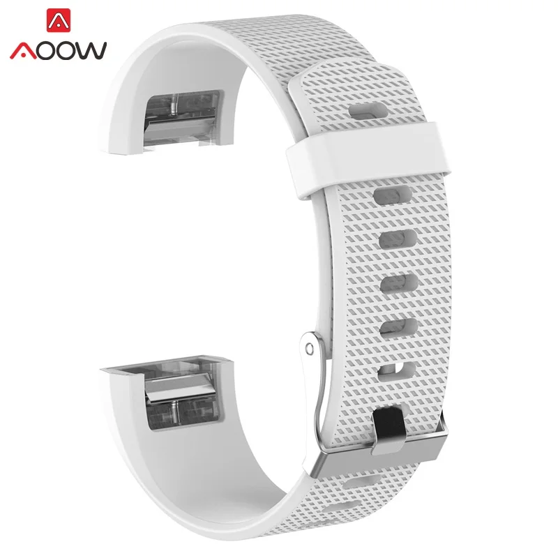 white AOOW умный Браслет для Soft Charge 2 мягкий силиконовый сменный спортивный ремешок для часов Ремешок Для Fitbit Charge2 S/L Размер - Цвет ремешка: white