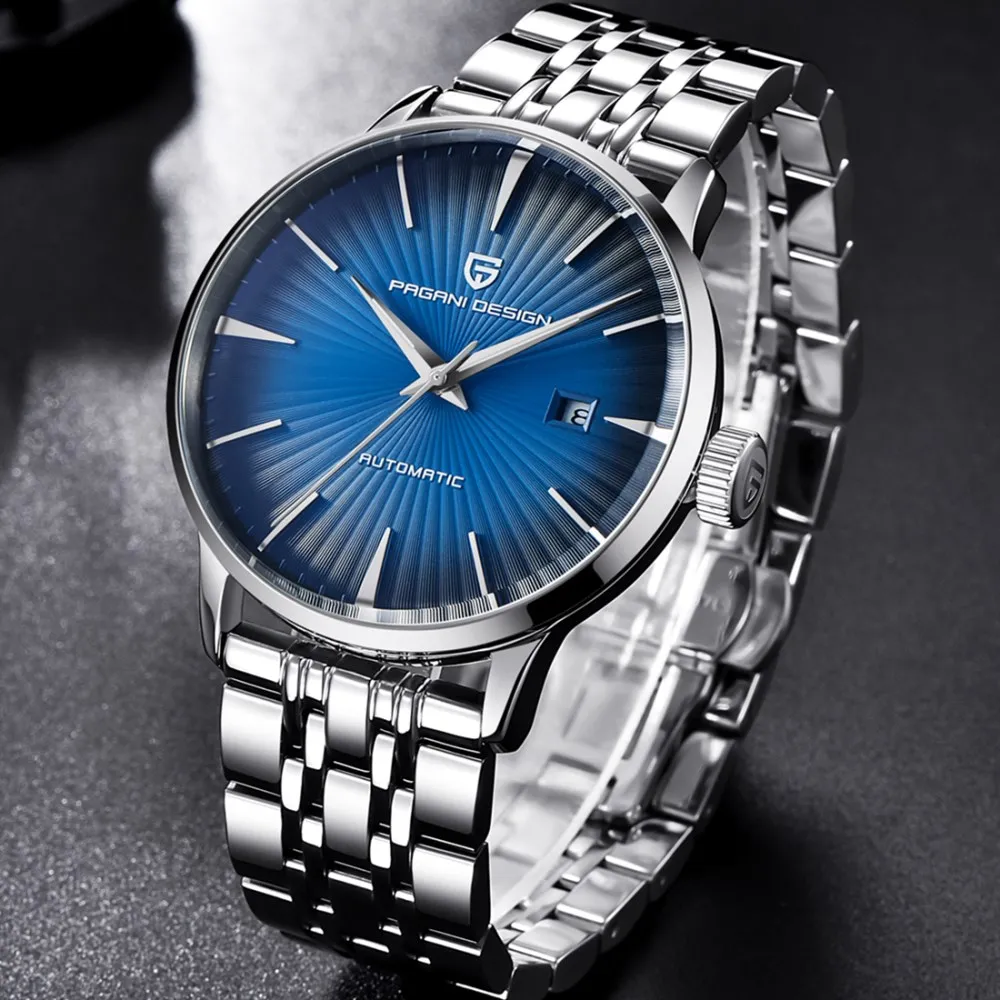 PAGANI DESIGN Top Brand Men Watch Luxury Automatic Mechanical Stainless Steel Simple Style Watches Clock Relogio Masculino | Наручные