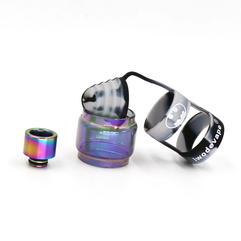 Iwodevape Ecigs аксессуары Manta RTA Радужная стеклянная трубка + колпачок для капельного