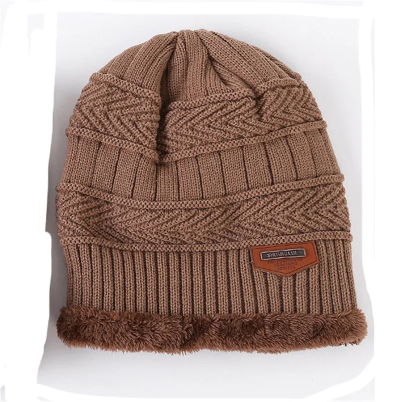 Light Brown Nanci si, зимние шерстяные Лыжные шапки, теплые шапки, вязаные мужские шапки, шапки Skullies, шапка для мужчин и женщин, Балаклава, головные уборы - Цвет: Light Brown