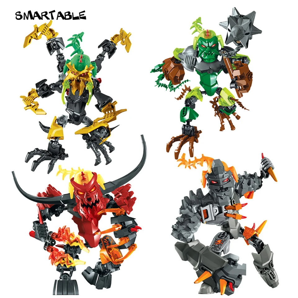 Smartable Hero Factory 4 шт./компл. scarox bruizer ogrum pyrox Строительный блок Набор игрушек для детей лучший подарок для мальчиков; красивый детский наряд для рождественского