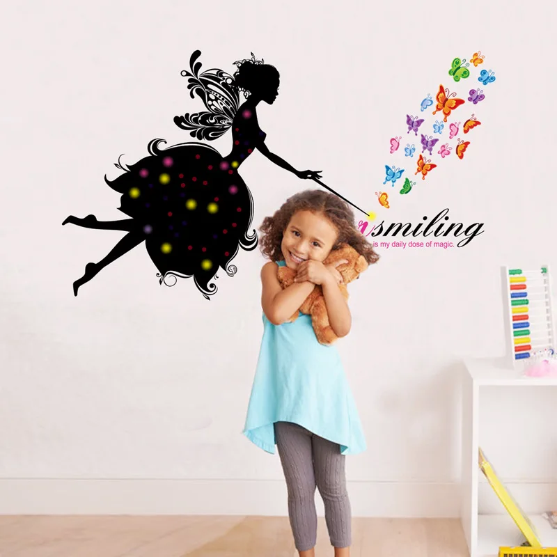 Бабочки наклейки на стену Феи для спальни детская комната Kindergaten девушка фон
