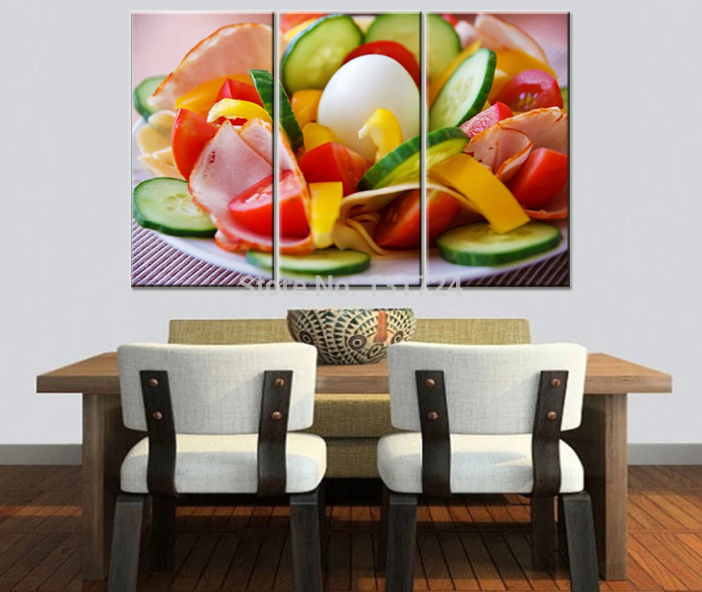 Картина по номерам на холсте вкусный овощной салат 3 шт.|canvas painting kit|canvas wall