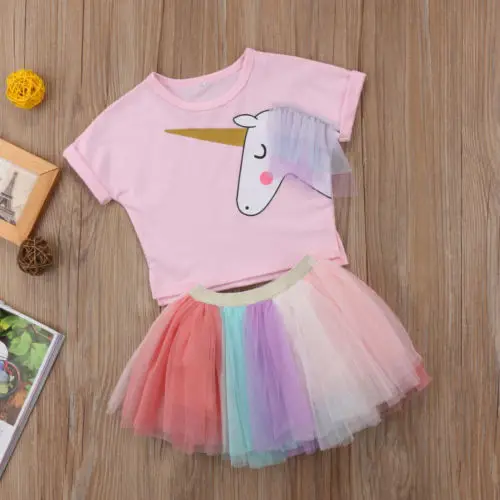 2 шт. Детская футболка с кружевной юбкой|kids baby girl|kids babybaby girl clothes summer |
