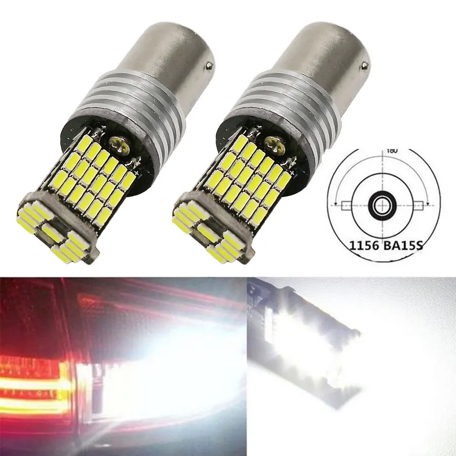 HYZHAUTO 1156 P21W светодиодный фонарь S25 BA15S автомобильная лампа 850LM 4014 45SMD авто заднего