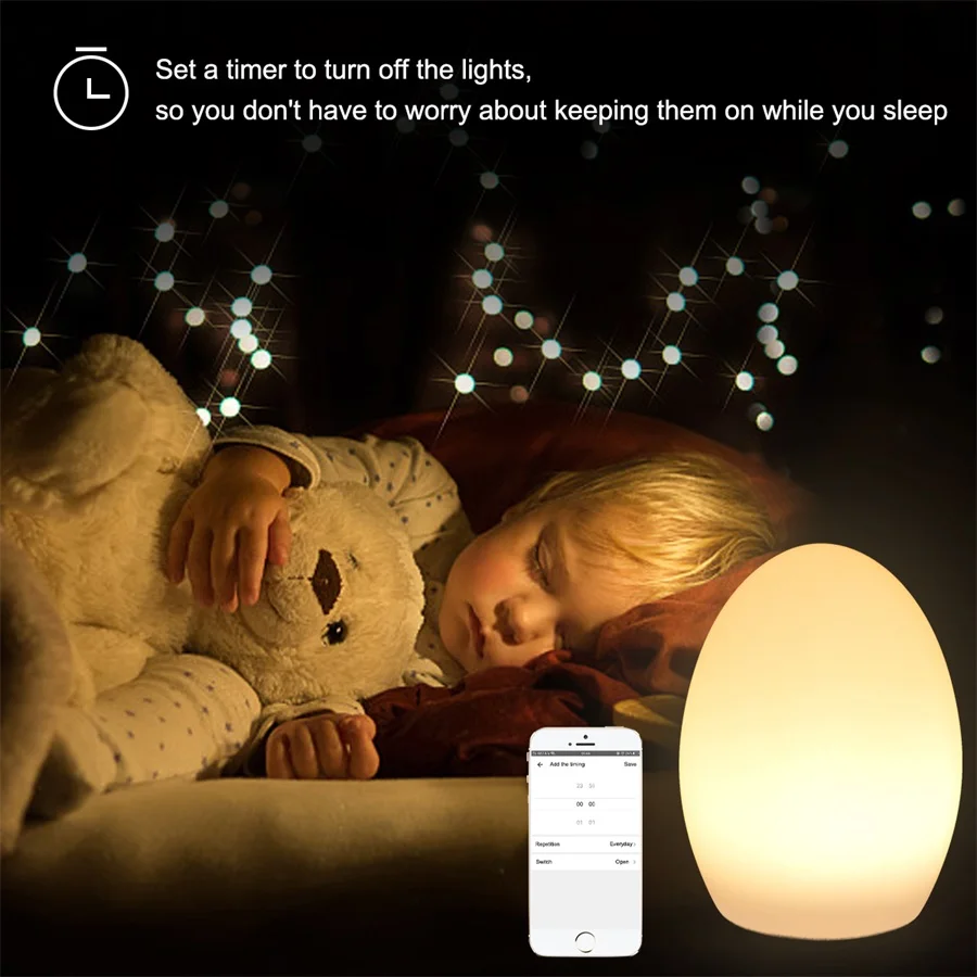 RGB IP65 яйцо ночник Alexa приложение Google домашний контроль светодиодная настольная