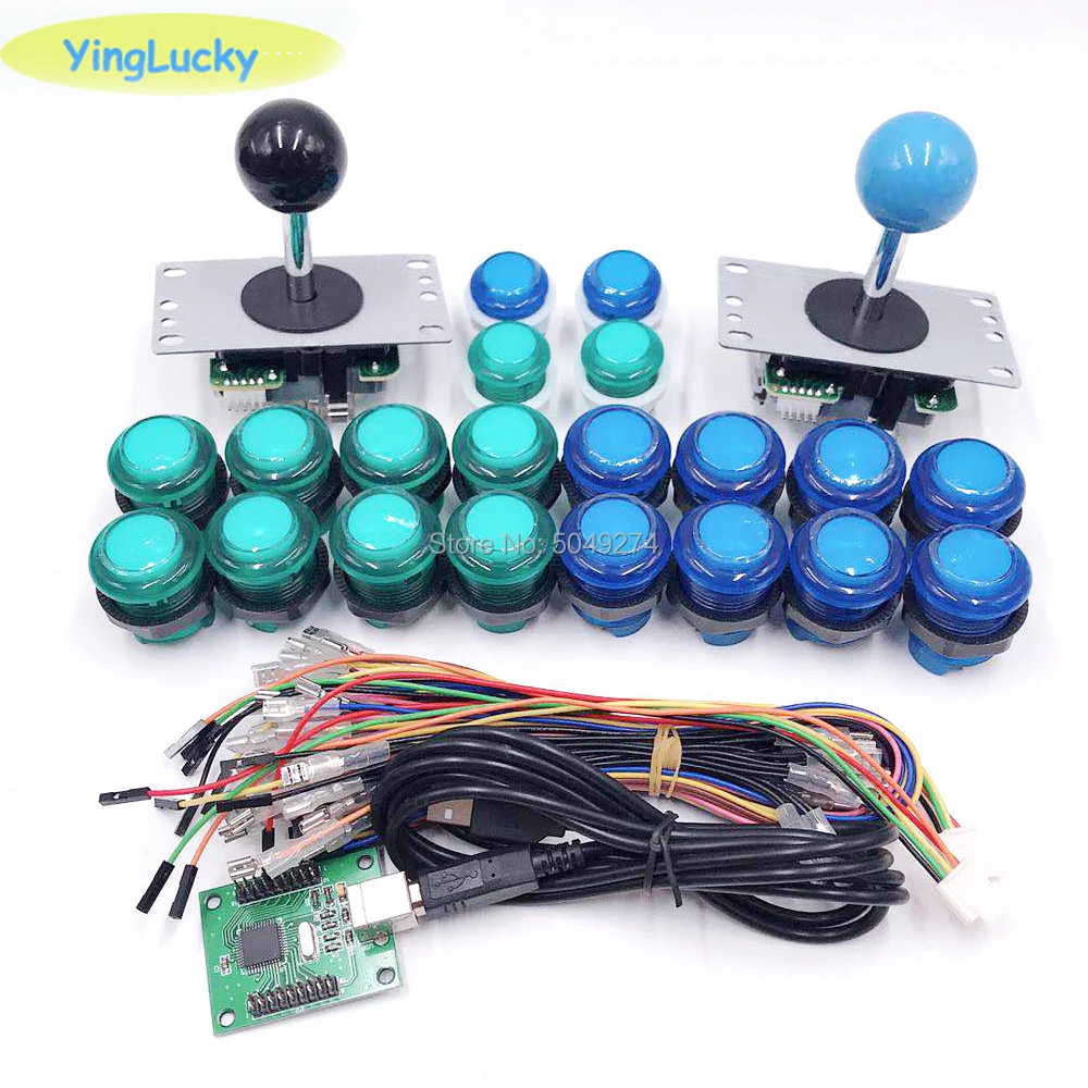 Yinglucky Аркады набор 5Pin джойстик sanwa 24 мм 30 5v Arcade светодиодный iluminado botones xin mo cero retraso usb