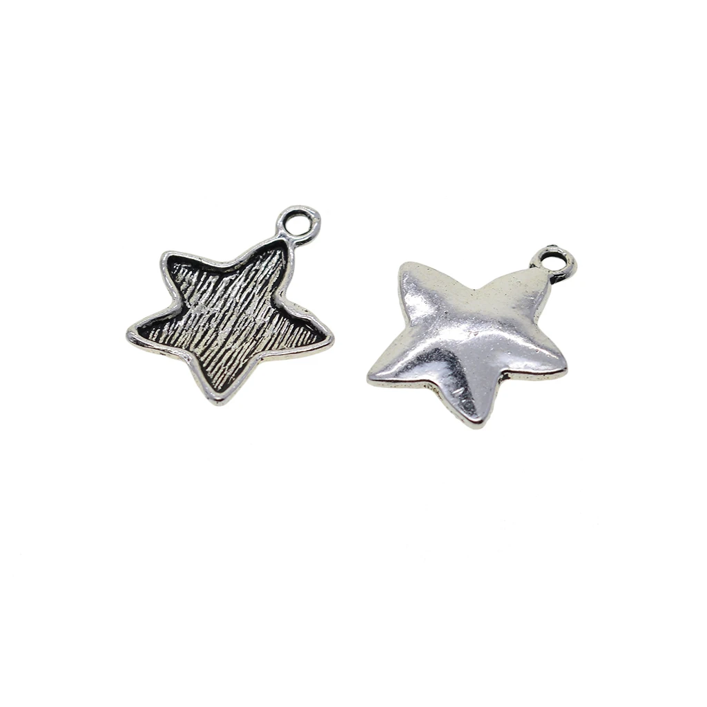 100pcs Antique Tibetan Style 20x15mm Alloy Star Pendant Cabochon Bezel Settings Trays Frame DIY Jewelry Making Charms | Украшения и