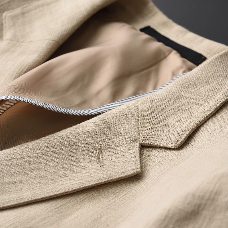 

Spring Mens Casual Cotton Linen Single Breasted Suit New Arrival Famous Brand Male Comfortable Fashion Clothing Large Size M-4XL