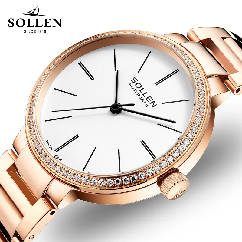 Reloj mujer Высокое качество Женские часы Роскошные полностью стальные со стразами
