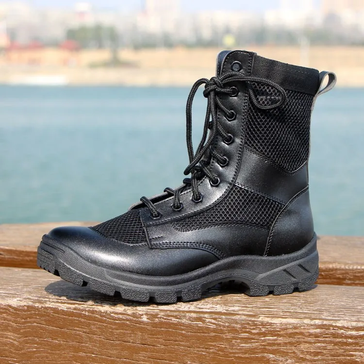 Летние мужские военные ботинки botas hombre армейские ботинки кожаные Легкие уличные высокие сетчатые дышащие боевые тактические сапоги