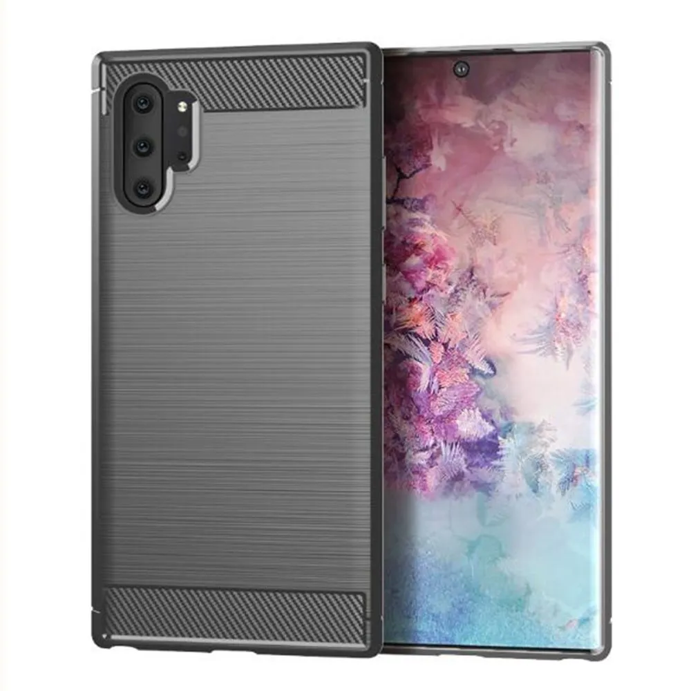 Carbon Fiber Cover For Samsung Galaxy Note 10 Pro Case Rubber Silicone Phone Cases Note10 Back | Мобильные телефоны и