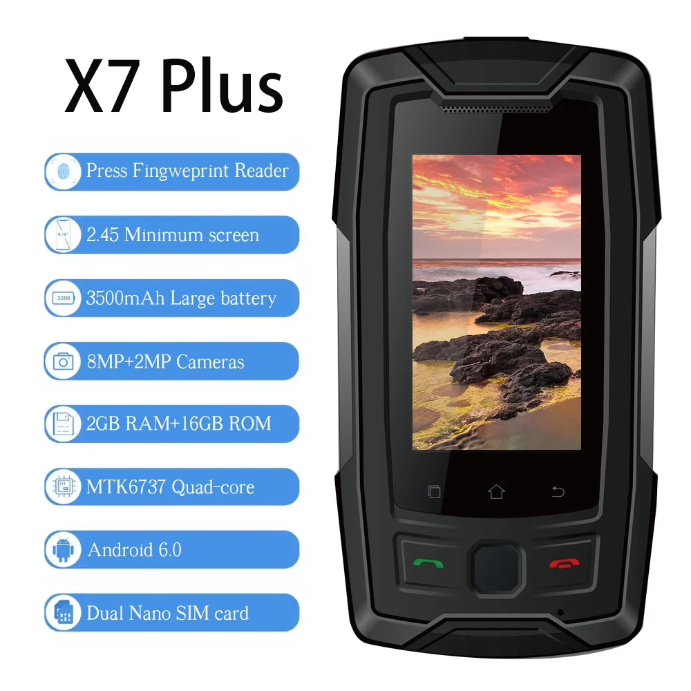 SERVO X7 Plus 2 45 &quotмини смартфон LTE IP68 водонепроницаемый прочный мобильный телефон