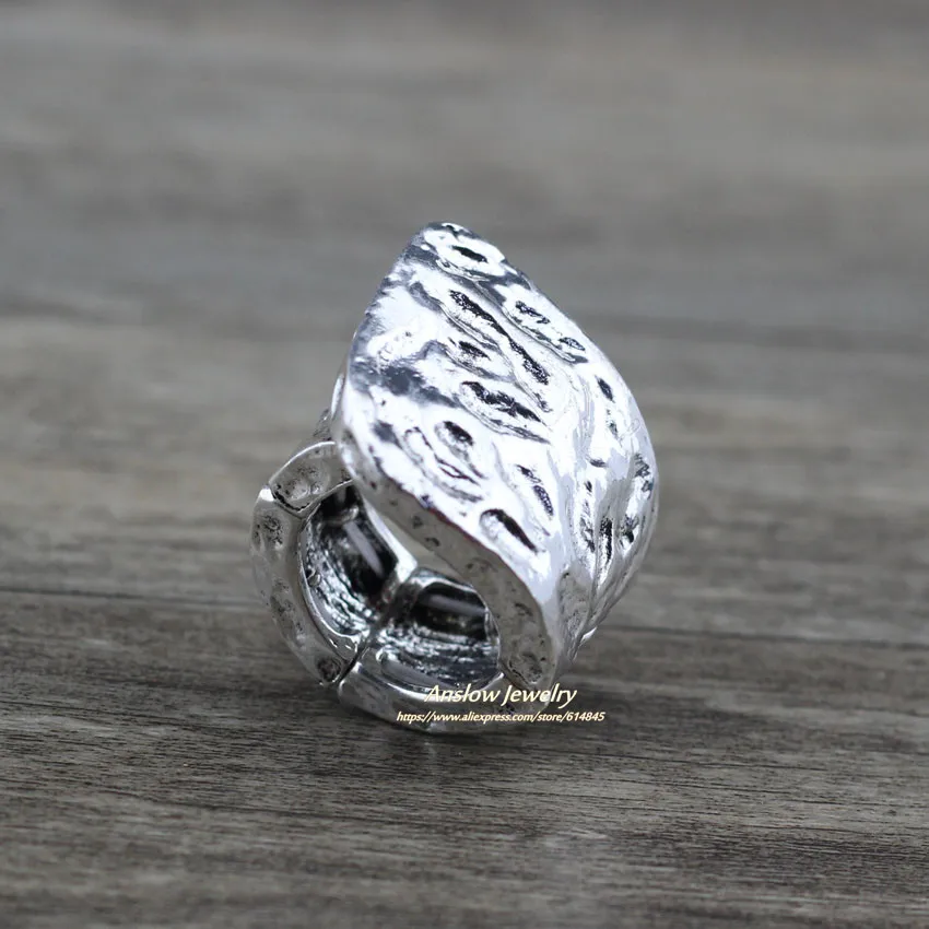 Ancient Silver Anslow модные ювелирные изделия Креативный дизайн регулируемый 19 мм Диаметр мужские кольца древнее серебро/золото цвет отец подарок LOW0002AR - Цвет основного камня: Ancient Silver