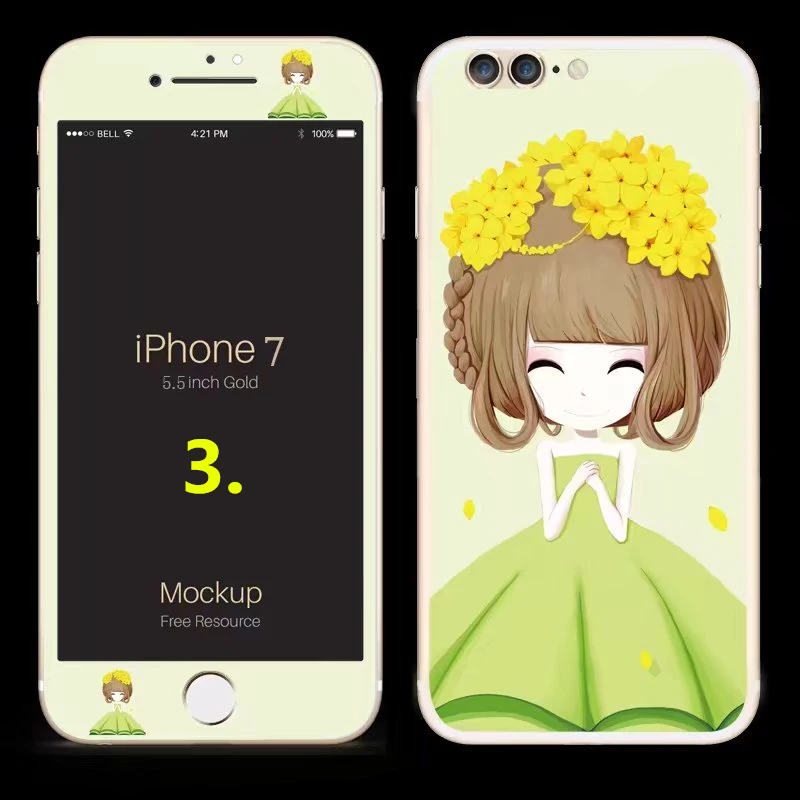 10 pcs 9H HD beautiful girl pattern Front + Back Tempered Glass For iPhone 6 6s plus Mobile phone cover screen protection film | Мобильные