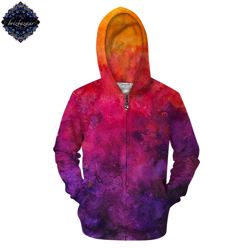 

SunriseWatercolor By Brizbazaar Art Zip Sweatshirts Hoodie Men Tracksuit Printed Hoody Brand Zipper Streetwear Coat 3d Pullover