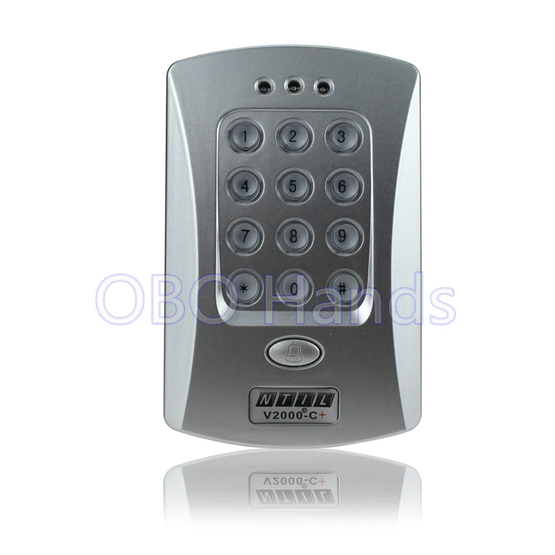 Free shipping RFID door access controller keypad 125KHz card reader lock with high quality silver color V2000-C+ model | Безопасность и