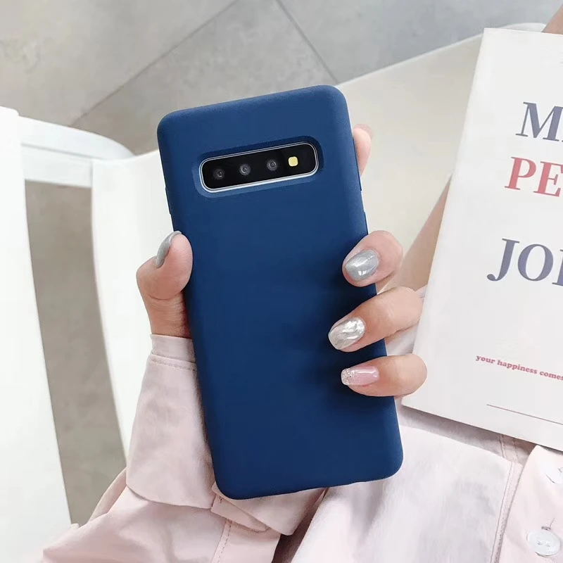 For Samsung Galaxy S10 Plus S10E Note 9 8 Luxury Original Liquid Silicone Soft Candy Colors Case Cover S9 S8 |