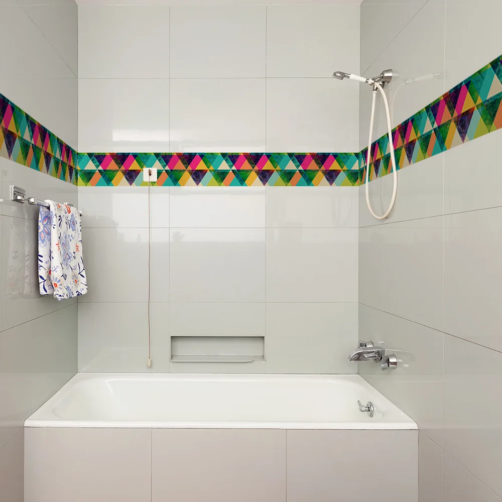 Самоклеющиеся обои Funlife цветные водостойкие для коридора ванной кухни домашнего