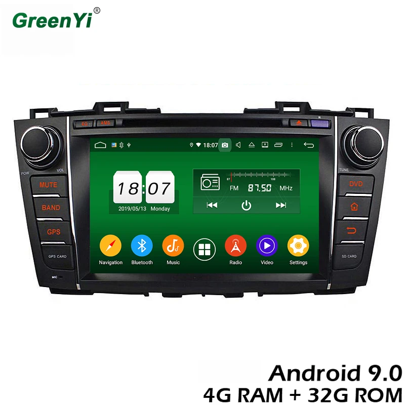 GreenYi 4G ram Android 9 0 автомобильный DVD для Mazda 5 Premacy 2009 2012 Восьмиядерный DSP радио gps