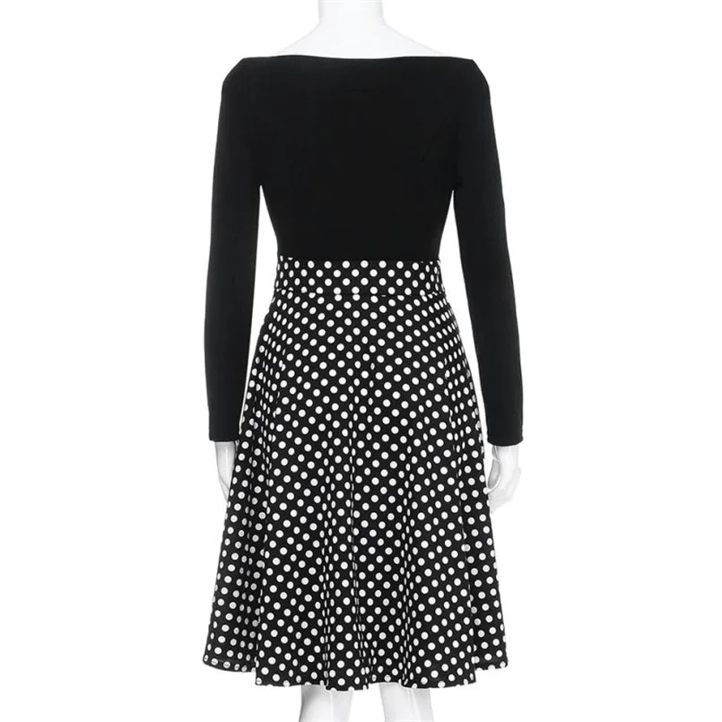 Женское платье с вырезом лодочкой robe femme повседневное элегантное до колена
