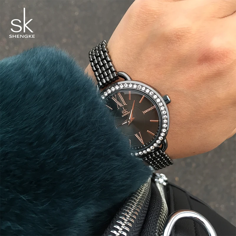 

Shengke Bracelet Watches Women Luxury Crystal Ladies Quartz Watch Relogio Feminino 2019 SK Fashion Watches For Women #K0089